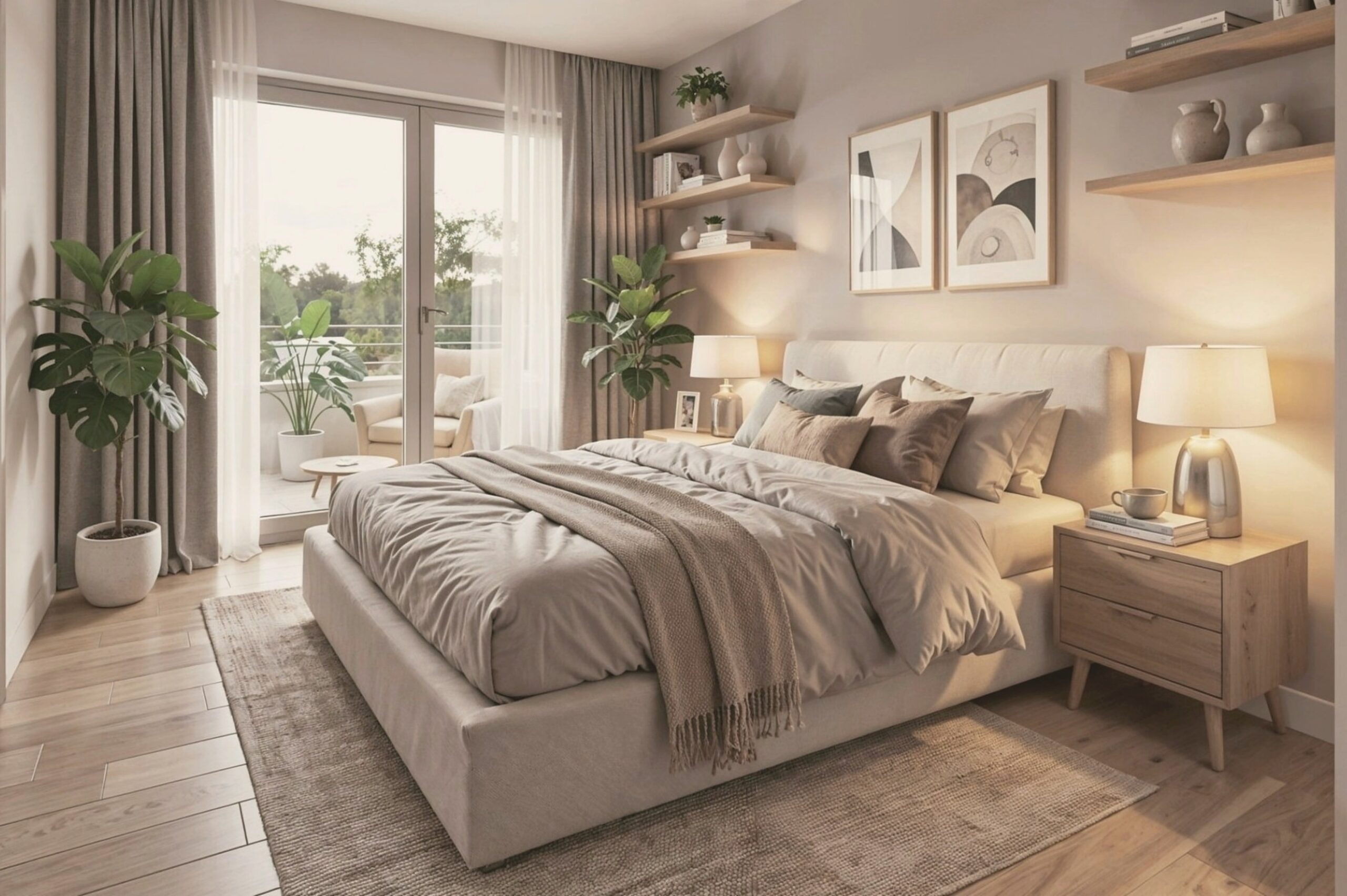 Beispielhafte Innenvisualisierung Apartment Dachgeschoss